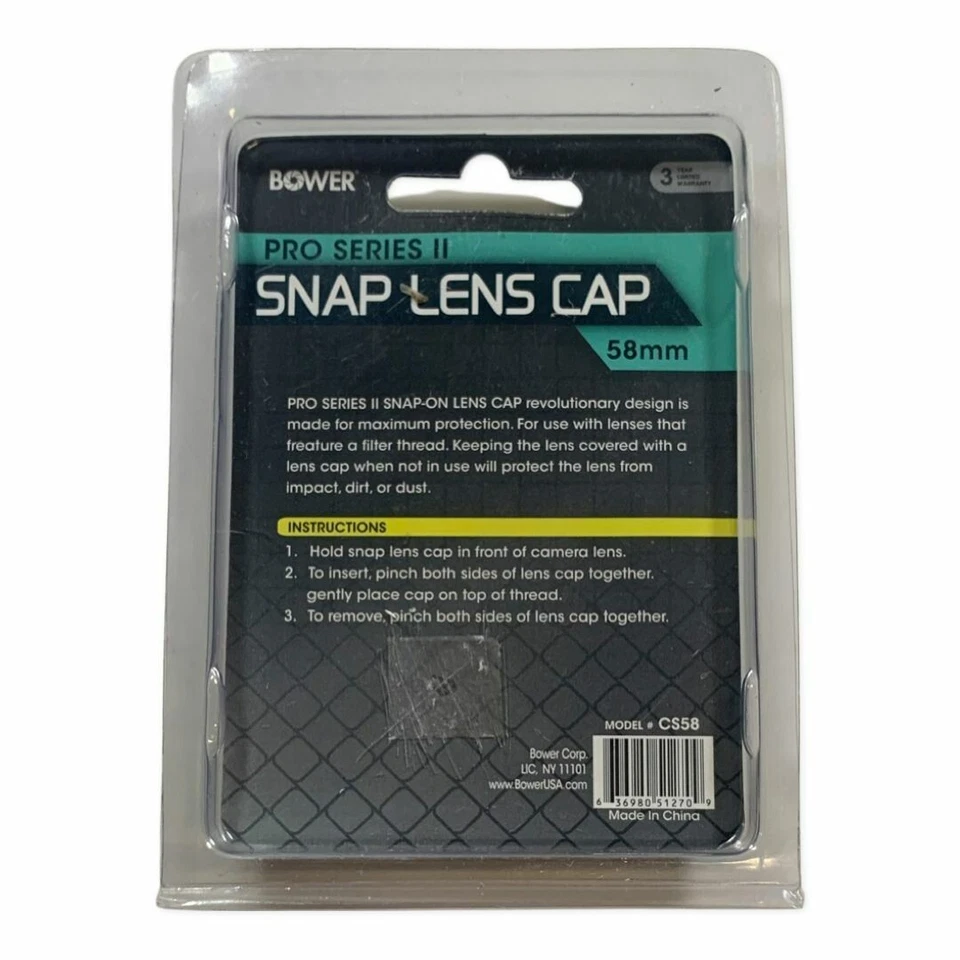Bower CS58 58mm Pro Series II Snap-On Lens Cap - Image 3 of 4