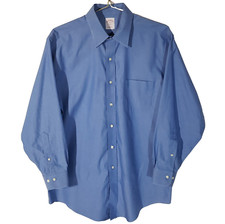 Brooks Brothers Blue Cotton Button Down Dress Shirt Sz 16-2/3