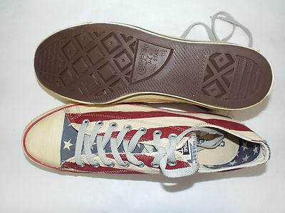 Size 6 - Converse Chuck Taylor All Star OX Distressed Flag White