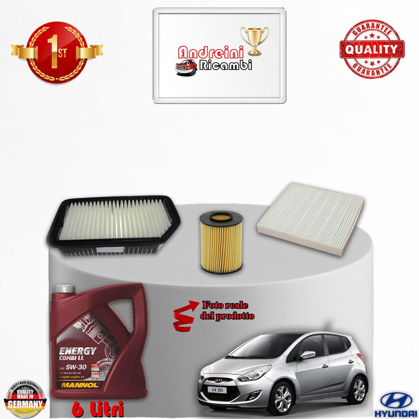 Wartungskit Filter + ÖL Hyundai Ix20 1.4 Crdi 66KW 90PS Ab 2013-image