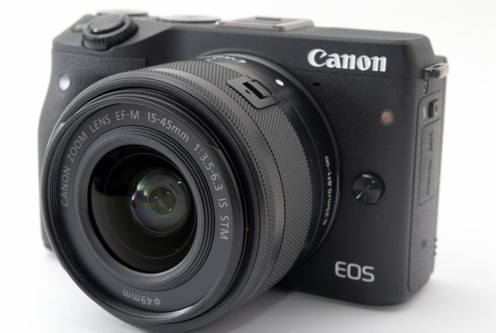Canon EOS M3 24.2MP 15-45mm Lens Kit Black [Exc+++] w/8GB SD Card