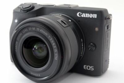 Canon EOS M3 24.2MP 15-45mm Lens Kit Black [Exc+++] w/8GB SD Card
