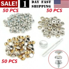 150PCS Stainless Steel Boat Marine Canvas Fabric Snap Cover Button & Socket Kit