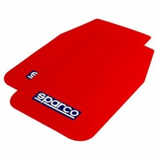4 x Red Sparco Logo Rally Style Car Exterior Styling Mudflaps - Universal Fit