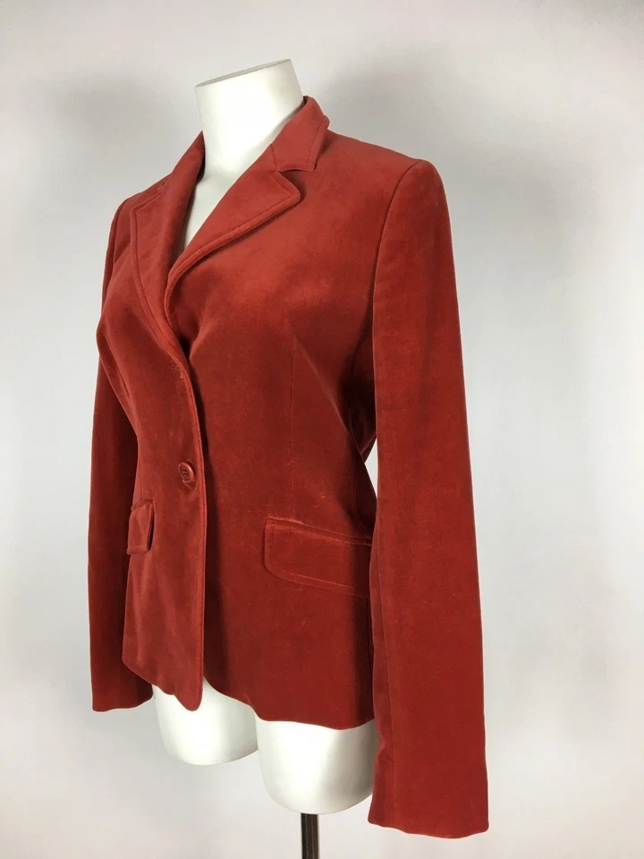 Chaqueta Blazer Fin de Semana Max Mara Italia Terciopelo Coral Dos Botones 6 Foto 3 de 4