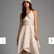 Maeve by Anthropologie Asymmetrical Wrap Sleeveless Shirt Dress Size 12 NWT