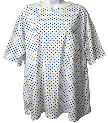 Vintage 90s Gitano Crew Shirt 18W 18 Plus Boxy Tee POCKET Polka Dot Blue Y2K