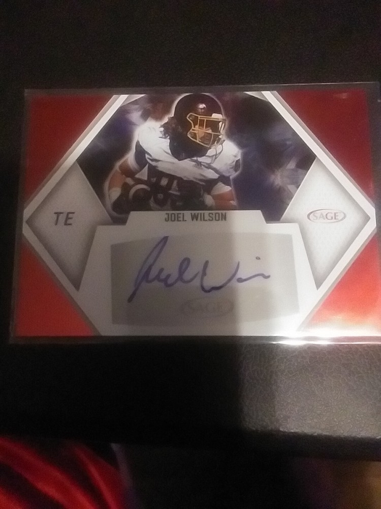2023 Sage Football Joel Wilson Red Foil Autograph Bills Rookie TE