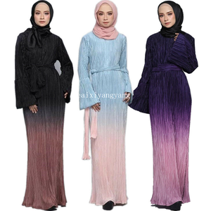 gradient pleated maxi dress