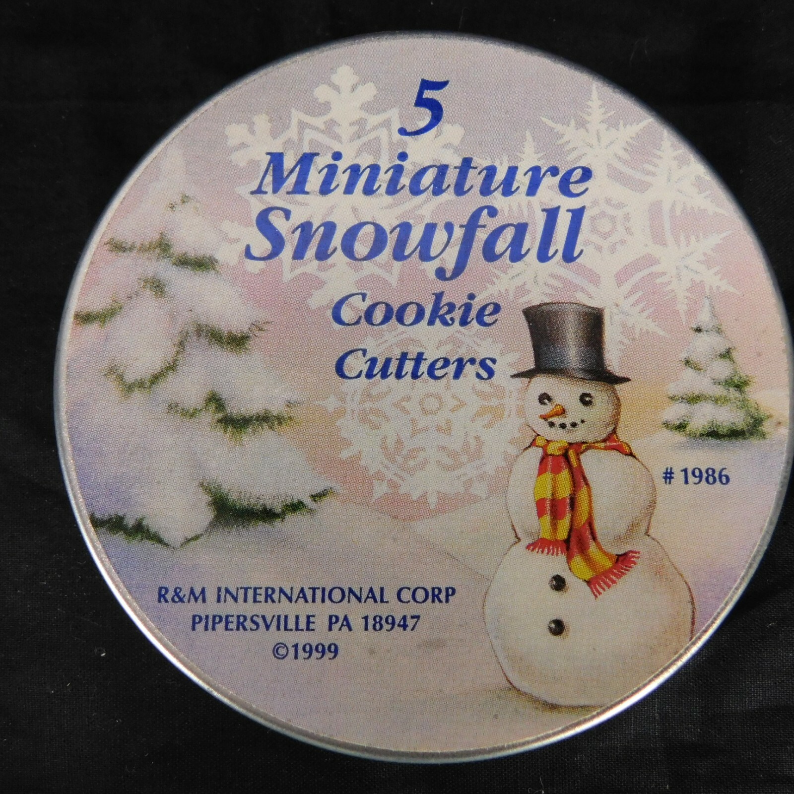 5 Miniature Winter Xmas Cookie Cutters R&M International Snow Flake Snowman Tree