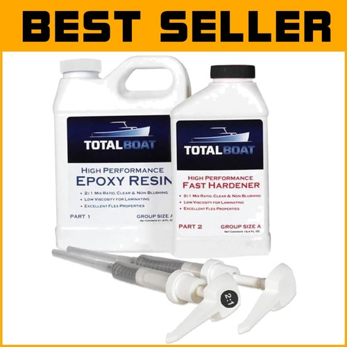 High Performance Epoxy Kit: Crystal Clear Marine Grade Resin Quart - Fast Curing