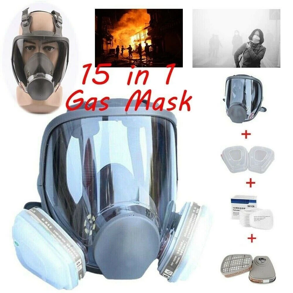 6800 15in1 Lackiermaske Atemschutz Vollmasken Gasabdeckung Staubmaske Gasmaske - Bild 4 von 4