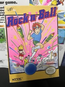 Rock n Ball Pinball Nintendo NES Game 1989 Complete CIB Manual Poster Tested!