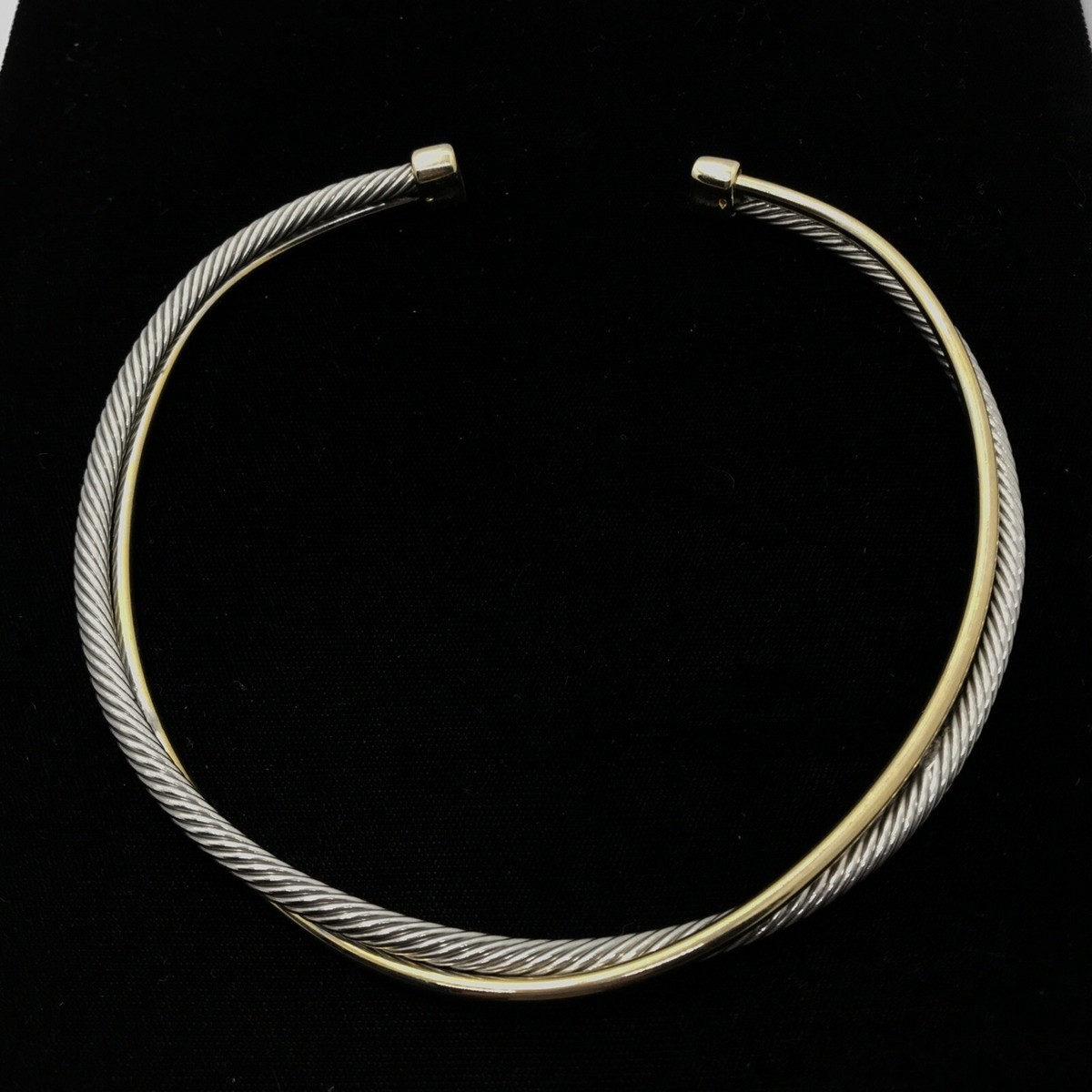 Vintage aged goldtone twisted open choker necklace Womens Fashion Gold Tone Chunky Thick Chain Punk Chokers  main image 3