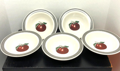 Set of 5 Pfaltzgraff Farmer's Market Cereal Ice Cream Bowls 7 1/4'' Tomato