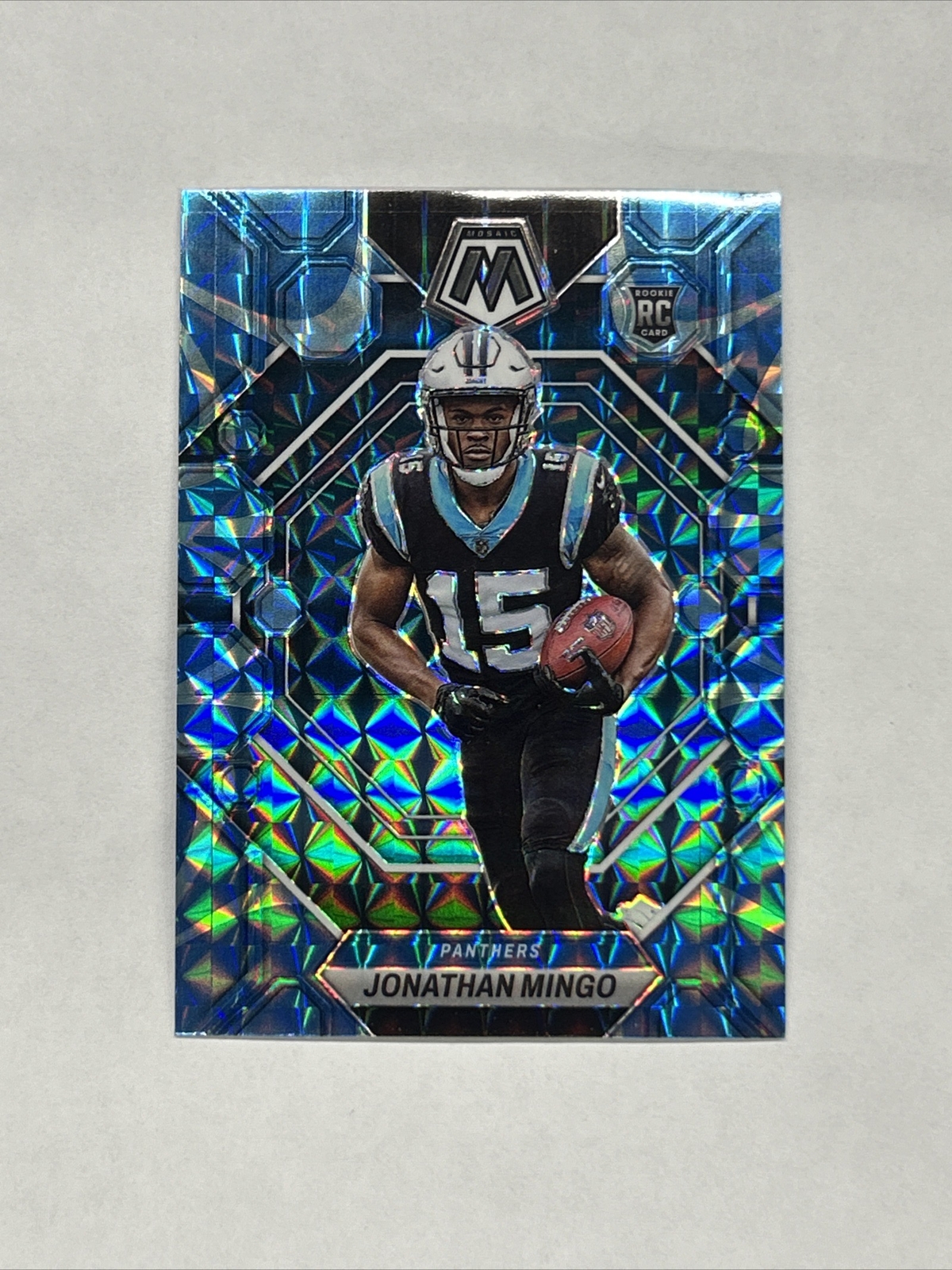 2023 Panini Mosaic Rookies Reactive Blue Prizm Jonathan Mingo #336 Rookie RC
