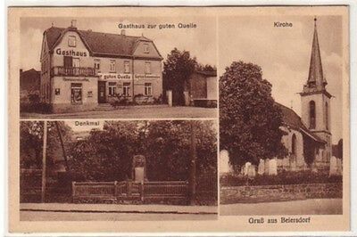 61263 Multi-Picture Postcard Greetings from Beiersdorf Gasthaus zur Guten Quelle etc. around 1920
