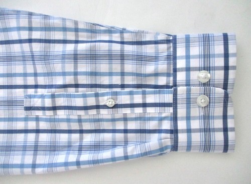 EUC Duluth Trading Blue Plaid 100% Cotton Office Shirt Relaxed Fit Tall XLT - Picture 7 of 8