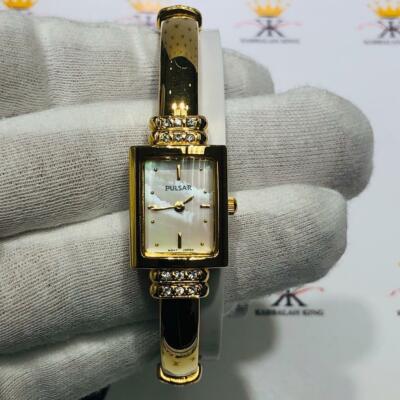 Pulsar Ton Doré Nacre Rectangulaire Cadran Quartz Femmes Montre