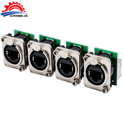 4x CAT5/6 RJ45 Feed-through Ethercon Chassis Panel Mount RJ45 Connector System