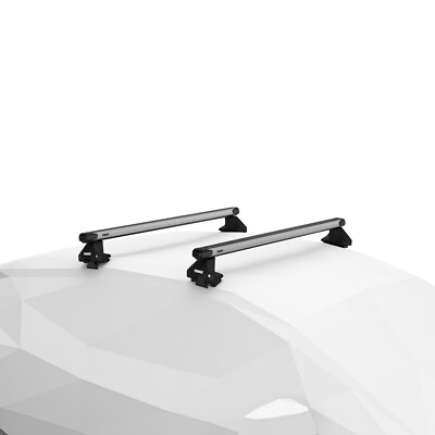 Thule Roof Rack Evo Clamp SlideBar Silver for Toyota Tundra Double Cab