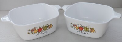 Vintage Corningware Auflaufformen x 2 Le Persil Retro Kasserolle Kitchenalia 6 cm H