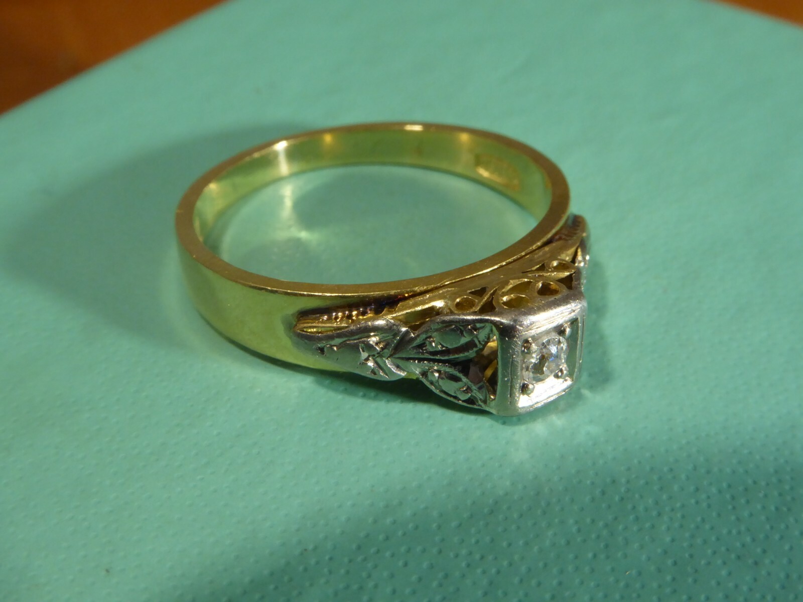 18k 18ct Solid Gold Diamond Solitaire Vintage Rin… - image 5