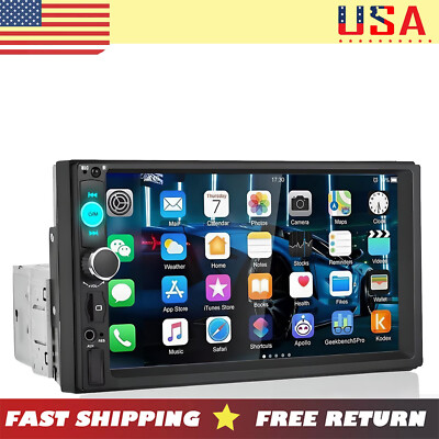 7'' Single 1Din Touchscreen Car Stereo Radio: Apple/Android CarPlay & Bluetooth
