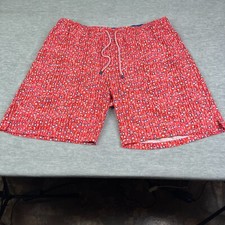 Peter Millar Orange Multicolor Wine Bottle All Over Pattern Size XL Men's Shorts