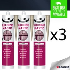 3x Bondit Building Mastic Silicone Sealant Build Mate Pointing 310ml STONE