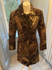 Us Designer Newport News Purple 100% Suede Knee Length Coat Size Us 6 / Uk 10