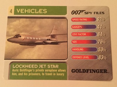 Goldfinger Lockheed Jet Star #4 Fahrzeuge - 007 James Bond Spy Files Karte