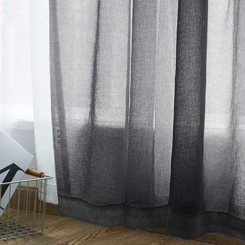 2er Set Vorhang Gardinen Stores Modern Transparent Voile Vorhänge Dekoschal DE - Bild 11 von 15