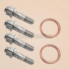 Titanium Exhaust Studs Head Pipe Gaskets Kit for Honda Sportrax 400 TRX400EX 2x4
