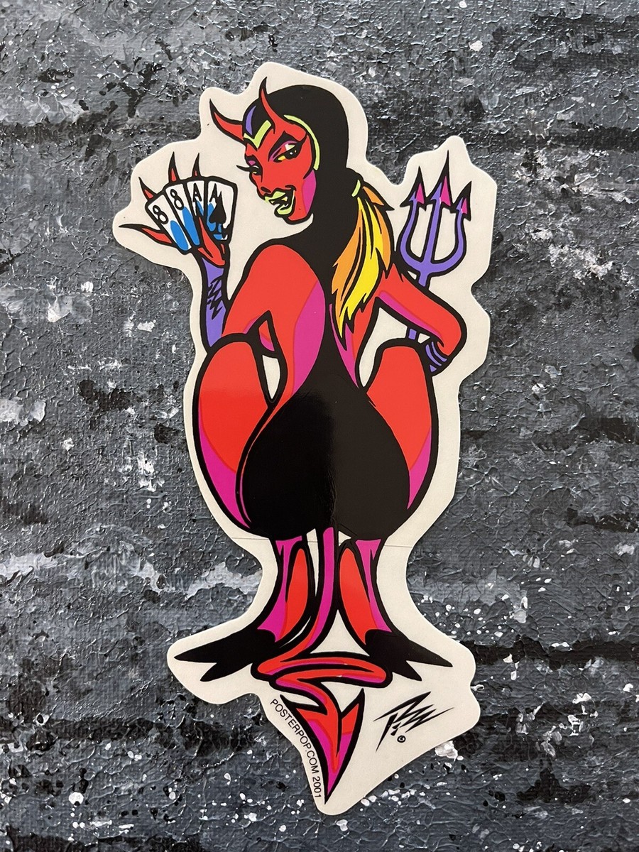 PIZZ Aces & Eights Pinup Devil Girl Lowbrow Rockabilly Art