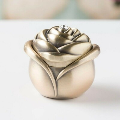 Retro Metallring Rosenbox Fall Kristall Hochzeitsantrag Schmuck Organizer Halter