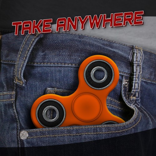 NARANJA Hilandero de Mano Tri Fidget Enfoque Escritorio Juguete EDC ADHD Autismo NIÑOS ADULTOS - 1 pieza - Imagen 3 de 5