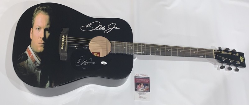 DALE EARNHARDT JR SIGNED CUSTOM ACOUSTIC GUITAR AUTOGRAPHED PROOF JSA COA
