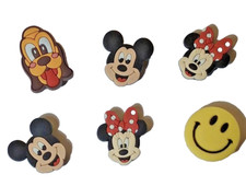 Disney inspired Mickey Mouse  Minnie Mouse Pluto Shoe Charms - 6 pieces