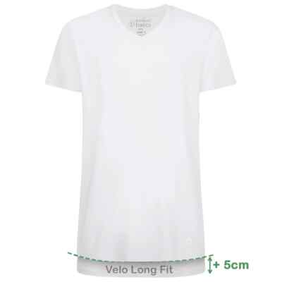 Bamboo Basics T-Shirt V-Neck Velo Longfit - Optical White - 2-Pack