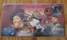 Doctor Who The Talons of Weng-Chiang Stamp Cover Signed by Tom Baker Louise Jame