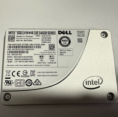 Dell 960GB SATA 6Gb/s 3D TLC 3 DWPD 2.5'' SSD 4T7DD 04T7DD G13 For R630 R730 R620