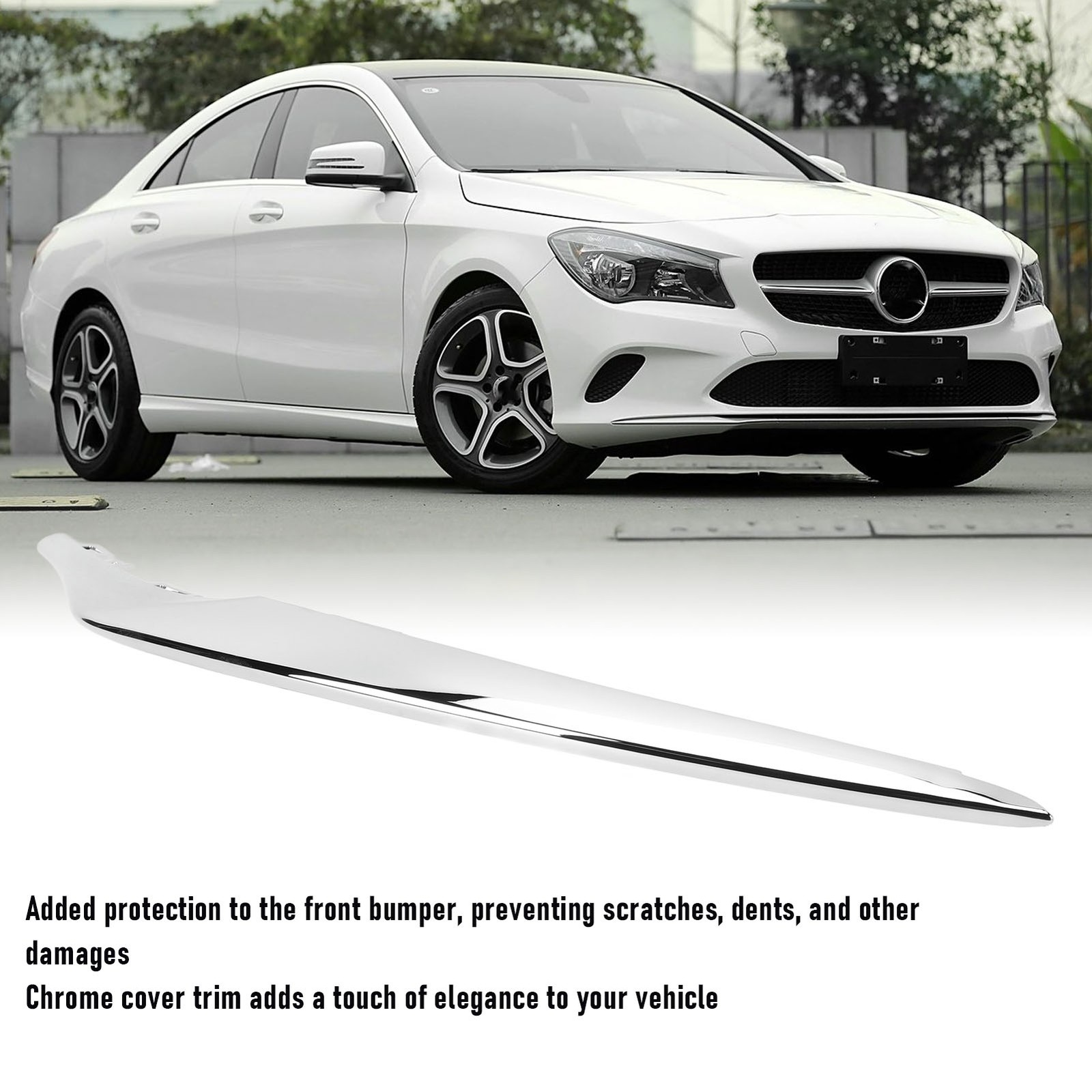 Front Left Bumper Molding Trim ABS Chrome Fit For CLA-Class C117 Standard