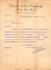 1901 Liberty Stove Works Philadelphia Business Letterhead Charles Noble & Co