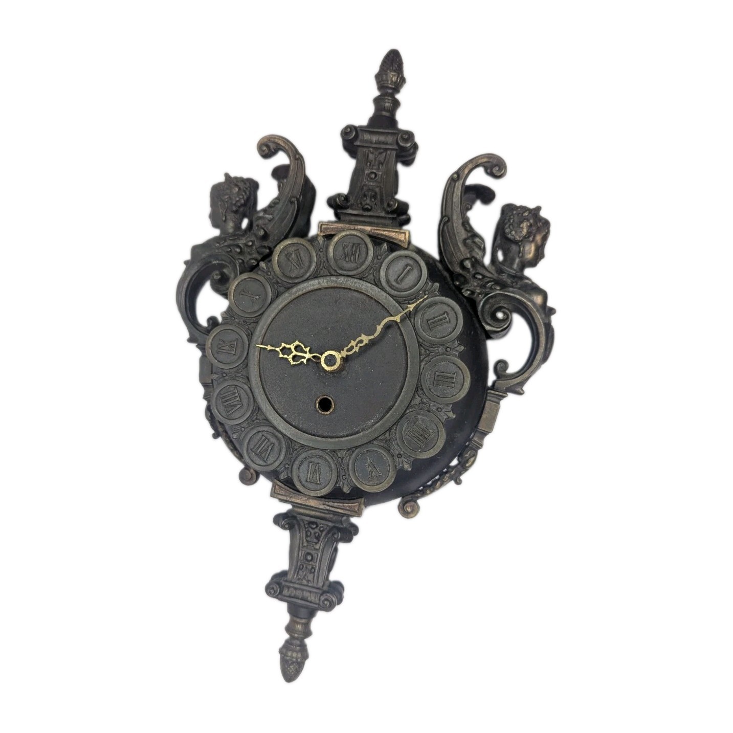 Vintage Westwood Chadwick Wall Clock Brass Cherubs Germany NOT Working 17"