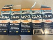 5x Of Colace Extra Strength Stool Softener 250 mg 60 Soft Gels Exp 10/26