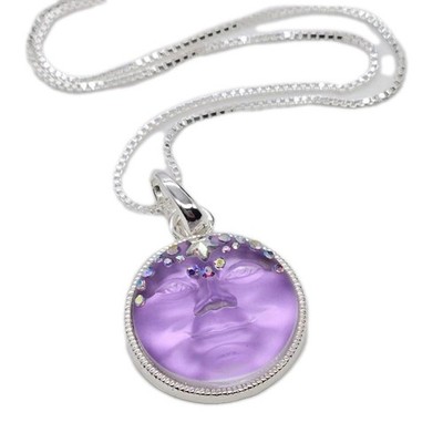 Kirks Folly Mystic Goddess Seaview Moon Open Ring Charm Necklace 2pc Violet ST