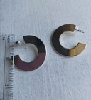 Bold Silvertone Polished Flat Hoops Mod Large Perfect Condition from LOFT — photo 5