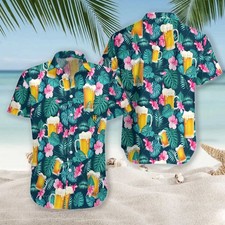 Drink Beer Alcohol Tropical Cool Design  Aloha Hawaiian Shirt
