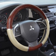 Steering wheel cover dark wood grain style